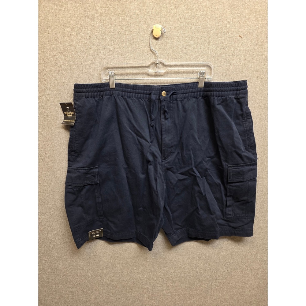 Bugle Boy Mens Cargo Shorts XXL Navy Blue Cotton Elastic Waist 908QK141 NWT
